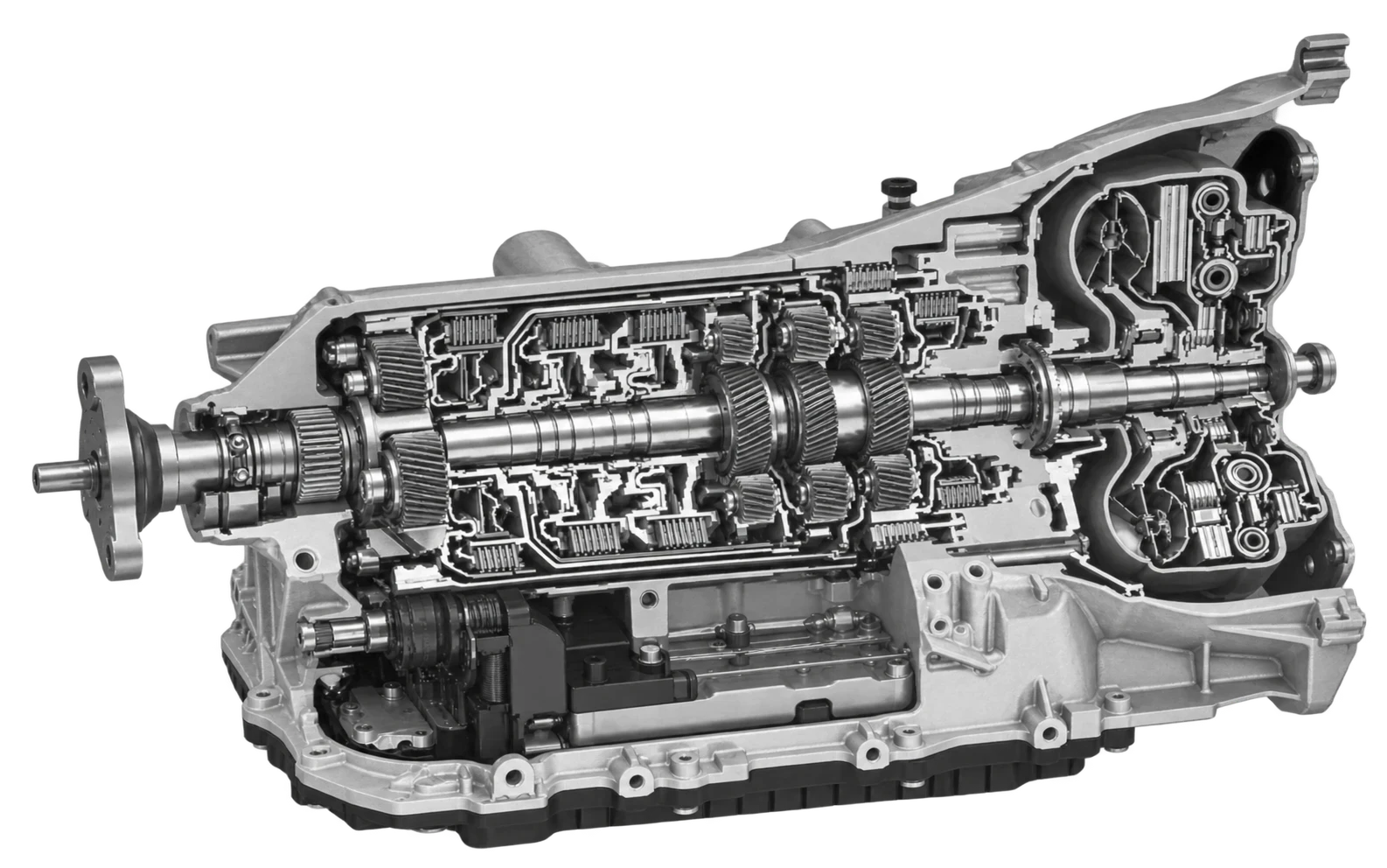 ZF 8HP eight-speed automatic transmission cutaway